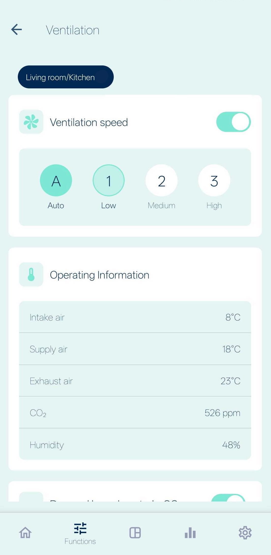 Bisly Tenant App, ventilation control